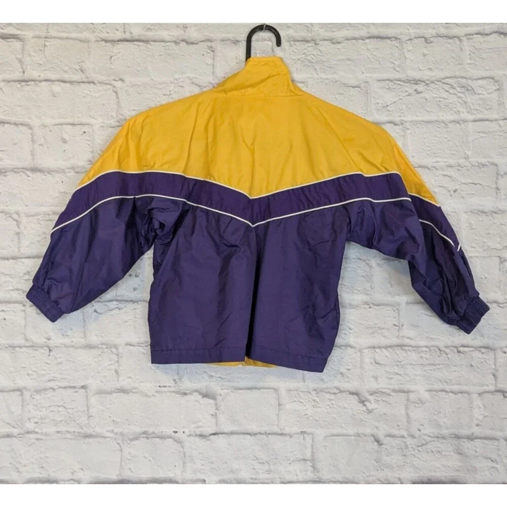 NFL Vikings Toddler Windbreaker Zip Up Pockets boys 5 purple & gold with chevron